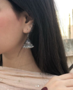 Metal Jhumka Earrings - Image 2
