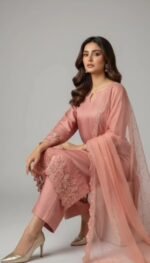 Tea Pink Blossom 2PC Suit for Women - Image 2