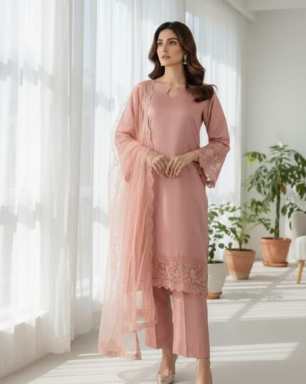 Tea Pink Blossom 2PC Suit for Women
