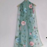Blossom and Butterfly' hand-painted dupatta