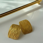 Aurora Textured Gold Stud